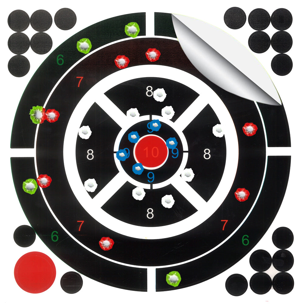 Multi Target Sticker 12 Inch Multicolor Splatter Shooting Target Stickers (20 Packs ...